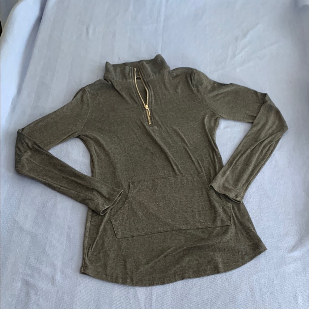 PattyBoutik Gray Fitted Ribbed Long Sleeve Polo Top